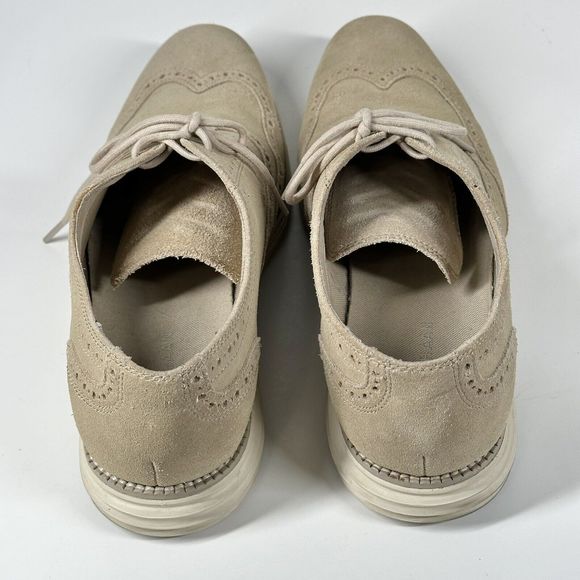 Cole Haan Lunargrand Wingtip Cream Beige Suede Shoes C24917  Mens Size 10 M main image 7